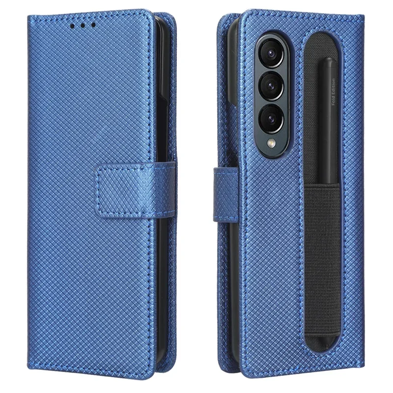 Leather Case For Samsung Galaxy Z Fold 6 5 4 3 Fold6 Fold5 5g With Pen Slot Card Solt Holder Phone Book Wallet Cover No With Pen Featured