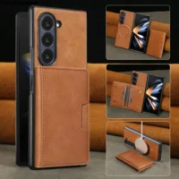 Luxury Business Style Leather Case For Samsung Galaxy Z Fold 7 6 5 4 3 2in1 Magnetic Card Wallet Wireless Charge Anti Drop Cover Featured
