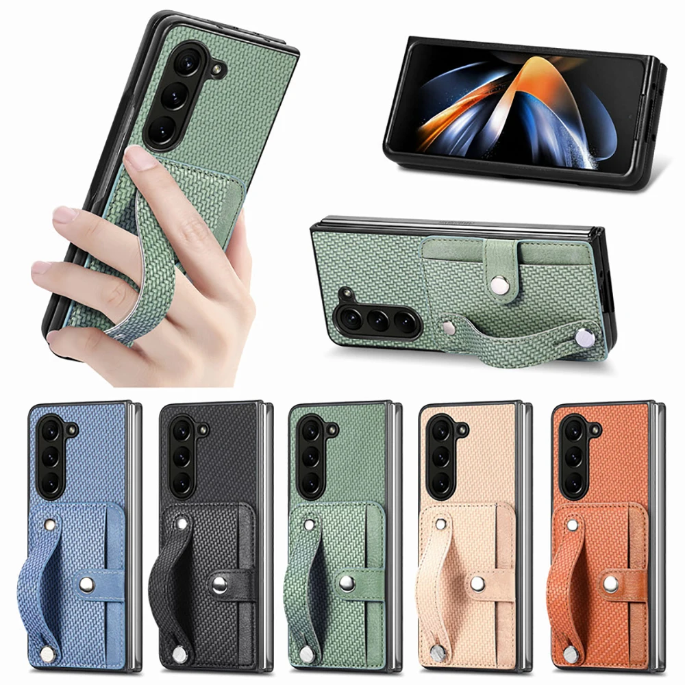 Luxury Case For Samsung Galaxy Z Fold 7 5g 2025 Leather Card Wristband Back Cover For Galaxy Z Fold 6 5 4 3 2 Fold7 Funda Featured