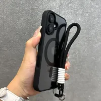 Luxury Clear For Magsafe Phone Case For Iphone 16 15 14 13 12 11 Pro Max With Lanyard Shockproof Armour Wrist Strap Back Cover Featured