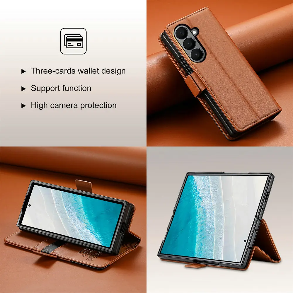 Luxury Leather Phone Case For Samsung Galaxy Z Fold 7 6 5 4 3 5g Fold7 2025 Magnetic Flip Book Business Rfid Wallet Cover Gallery 3 Luxury Leather Phone Case For Samsung Galaxy Z Fold 7 6 5 4 3 5g Fold7 2025 Magnetic Flip Book Business Rfid Wallet Cover Gallery 3