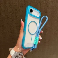Luxury Magsafe Transparent Lanyard Case For Iphone 17 16 15 Pro Max 17 Air 14 Plus 12 13 Magnetic Wireless Charging Clear Cover Featured