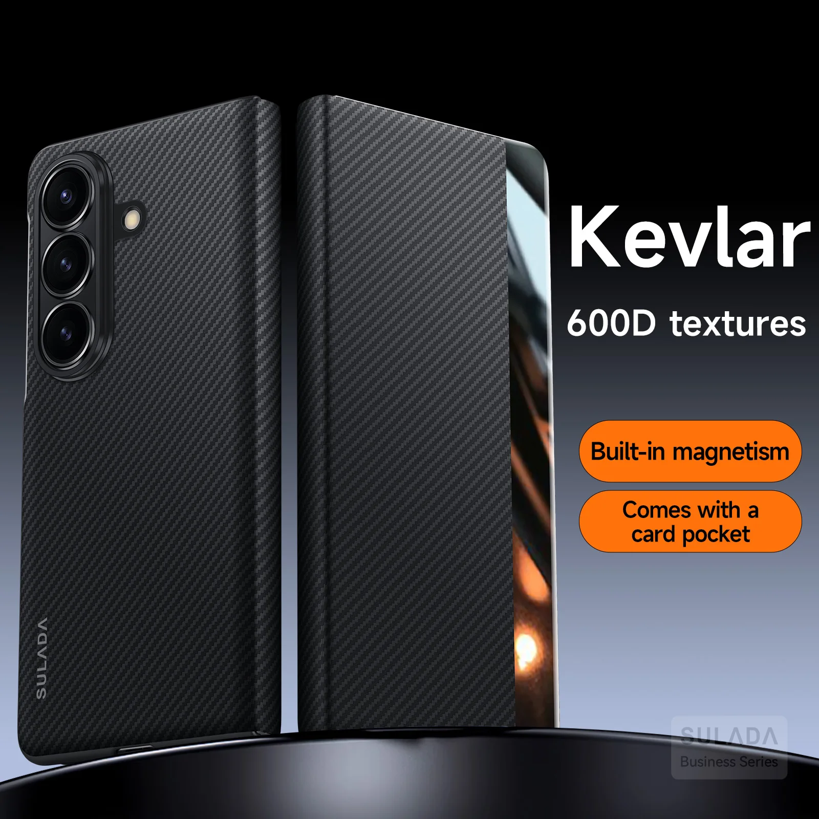 Luxury Pu Leather Carbon Fiber Texture Hard Pc Phone Cover For Samsung Galaxy Z Fold 7 6 5 Case For Wireless Charging Featured