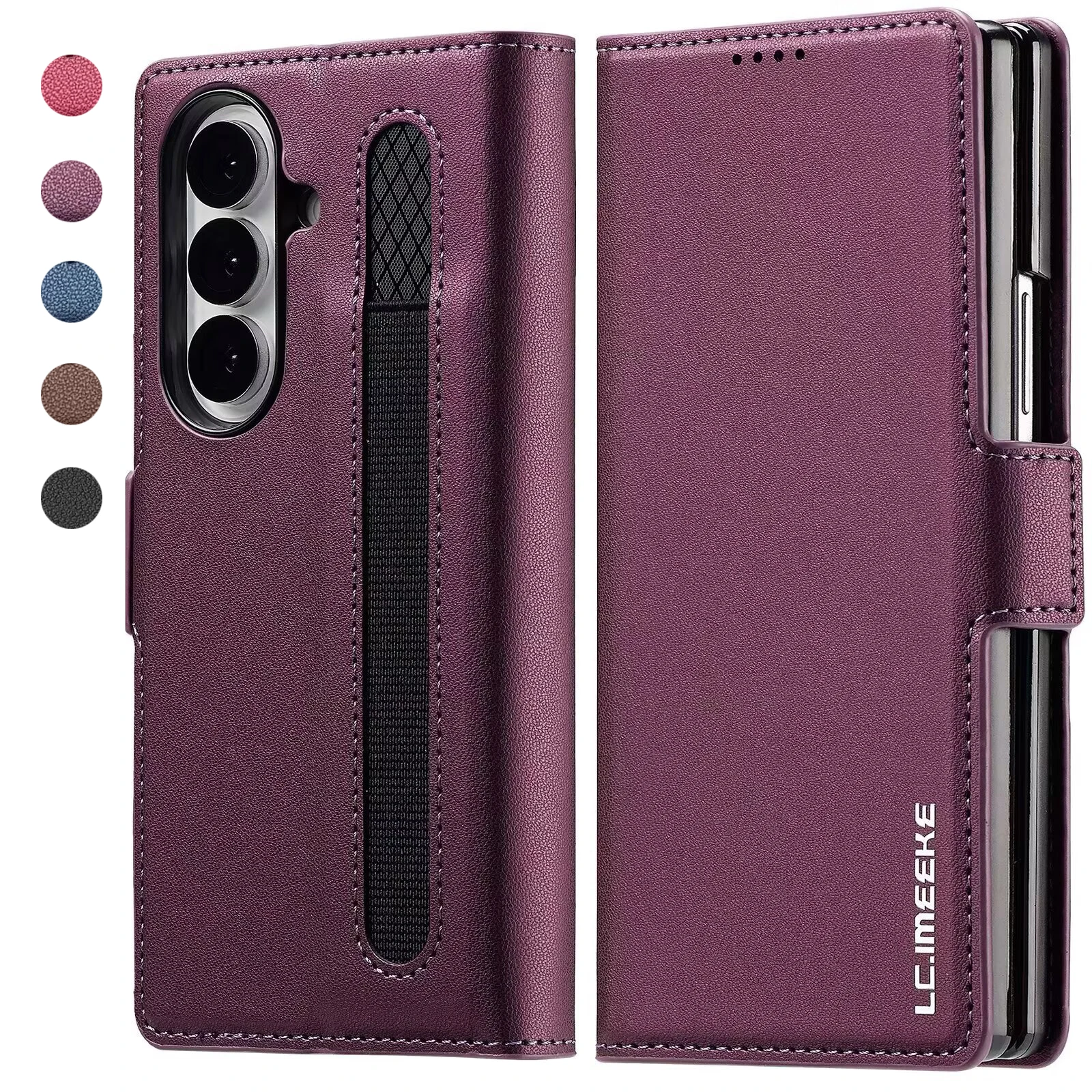 Magnetic Flip Leather Phone Case For Samsung Galaxy Z Fold 7 6 5 4 3 5g Fold7 Fold6 Fold5 Wallet Card Bag Cover Etui Coque Featured