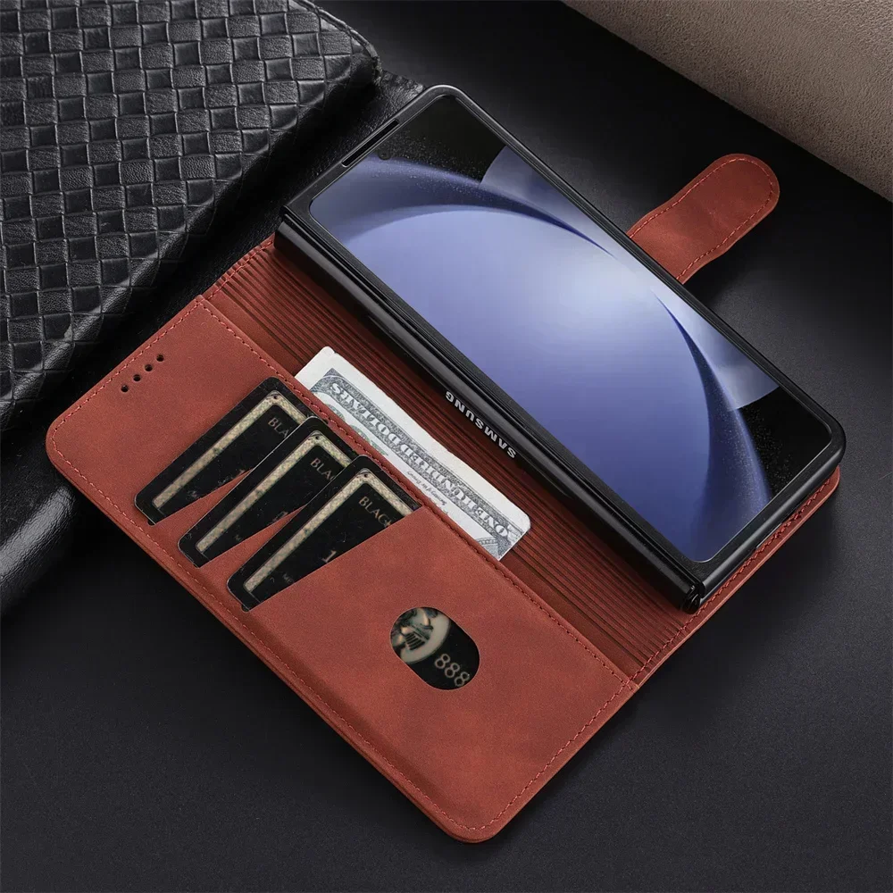 Man Business Retro Skin Feel Leather Phone Case For Samsung Galaxy Z Fold 7 6 5 4 3 Built In Card Slot Anti Drop Protector Cover Gallery 1 Man Business Retro Skin Feel Leather Phone Case For Samsung Galaxy Z Fold 7 6 5 4 3 Built In Card Slot Anti Drop Protector Cover Gallery 1