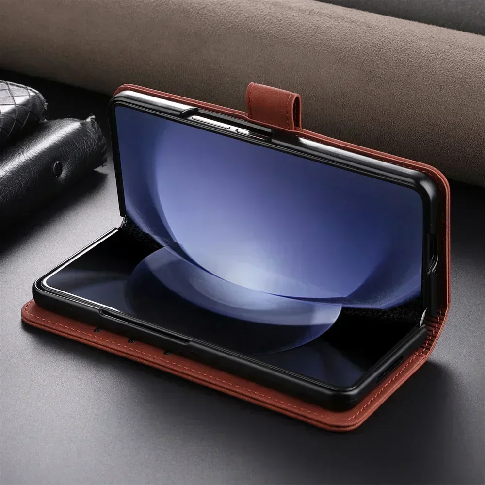 Man Business Retro Skin Feel Leather Phone Case For Samsung Galaxy Z Fold 7 6 5 4 3 Built In Card Slot Anti Drop Protector Cover Gallery 2 Man Business Retro Skin Feel Leather Phone Case For Samsung Galaxy Z Fold 7 6 5 4 3 Built In Card Slot Anti Drop Protector Cover Gallery 2