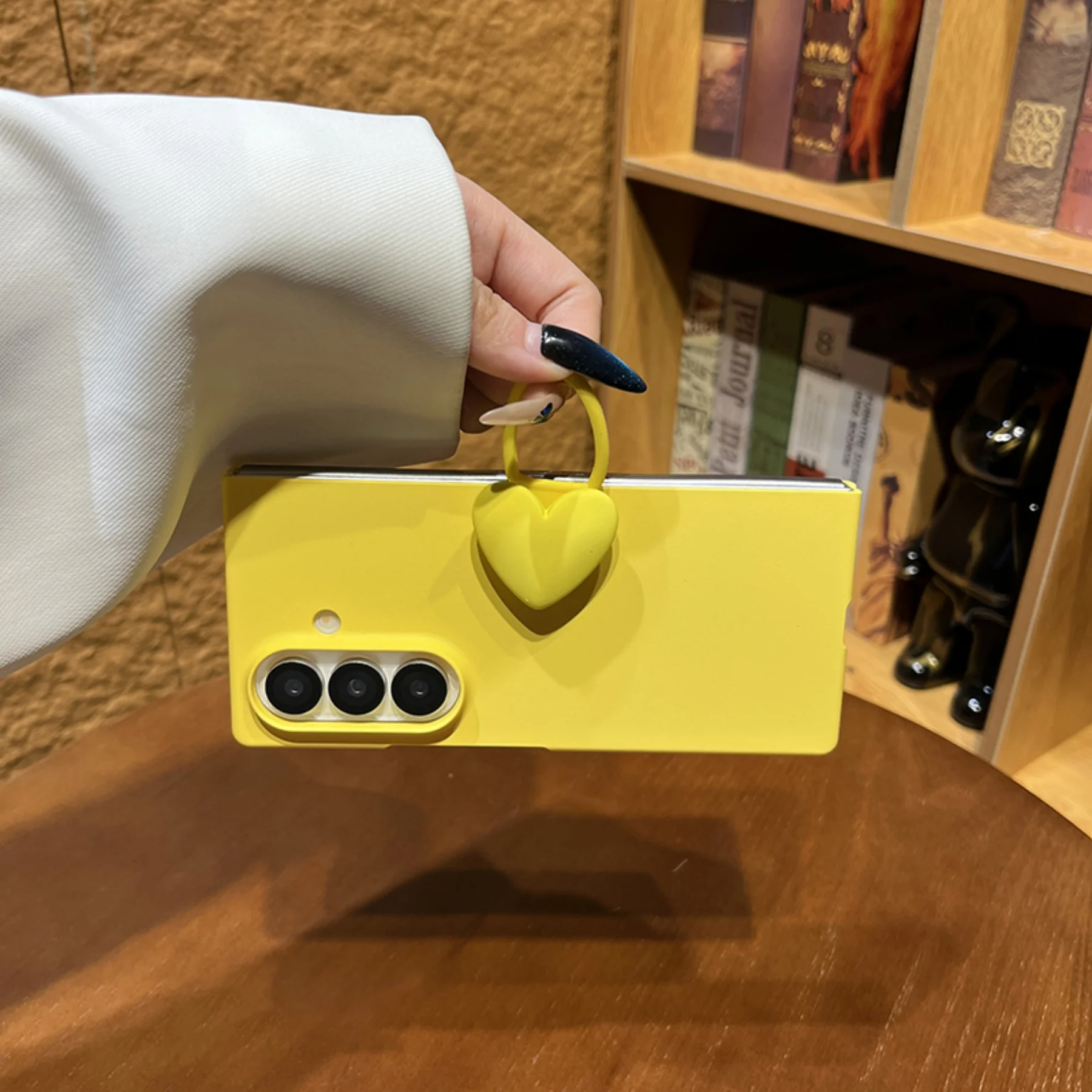 New Korean Lemon Yellow Solid Color Phone Case With Love Heart Ring For Samsung Galaxy Z Fold7 Z Fold6 Z Fold 5 4 3 Back Cover Gallery 5 New Korean Lemon Yellow Solid Color Phone Case With Love Heart Ring For Samsung Galaxy Z Fold7 Z Fold6 Z Fold 5 4 3 Back Cover Gallery 5