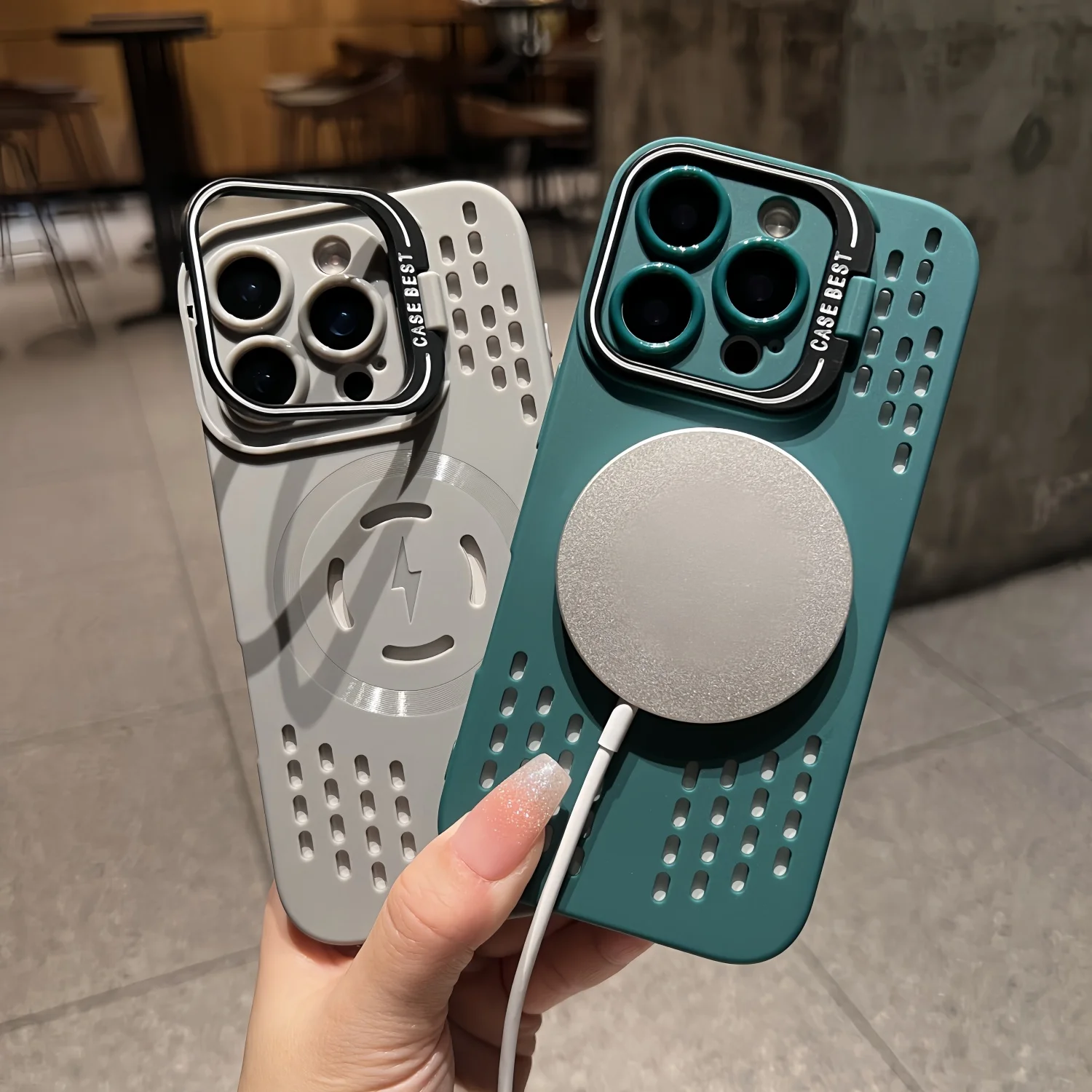 New Ventilated Cooling Phone Case For Iphone 16 15 14 13 12 11 Pro Max Wireless Charging Compatible With Kickstand Gallery 1 New Ventilated Cooling Phone Case For Iphone 16 15 14 13 12 11 Pro Max Wireless Charging Compatible With Kickstand Gallery 1