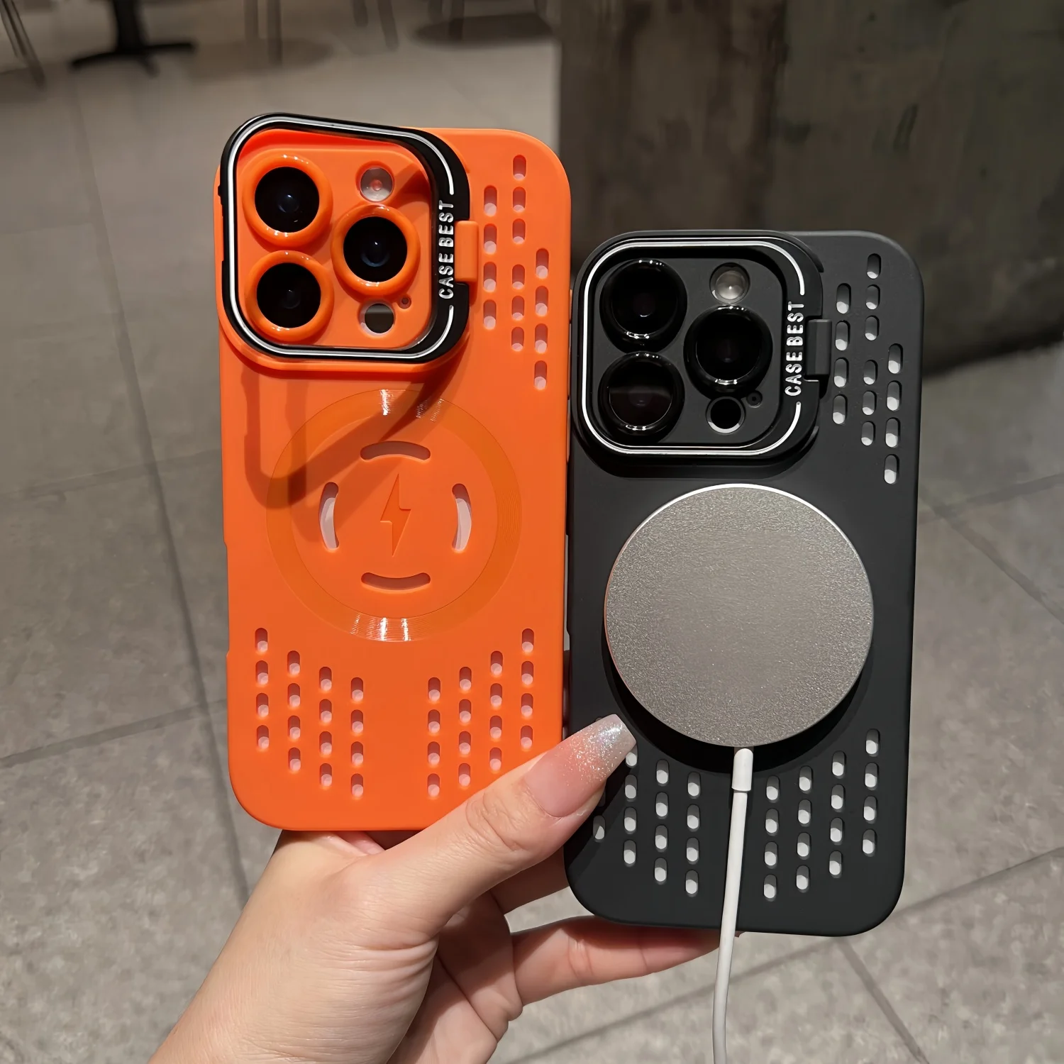 New Ventilated Cooling Phone Case For Iphone 16 15 14 13 12 11 Pro Max Wireless Charging Compatible With Kickstand Gallery 4 New Ventilated Cooling Phone Case For Iphone 16 15 14 13 12 11 Pro Max Wireless Charging Compatible With Kickstand Gallery 4