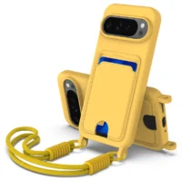 Premium Lanyard Rope Soft Liquid Silicone Phone Case For Google Pixel 10 9 Pro Xl Shockproof Wallet Card Holder Protective Cover Featured