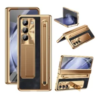 Pu Leather Glass Film Pen Slot With Pen Stand Phone Case For Samsung Galaxy Z Fold 7 6 5 4 3 Fold6 Fold5 Hinge Protection Cover Featured Pu Leather Glass Film Pen Slot With Pen Stand Phone Case For Samsung Galaxy Z Fold 7 6 5 4 3 Fold6 Fold5 Hinge Protection Cover Featured