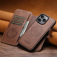 Pu Leather Wireless Charging Card Holder Stand Wallet Magnetic Flip Cover Phone Case For Iphone 17 Pro Max 16 Plus 15 14 13 12 Featured