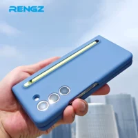 Rengz With S Pen Silicone Case For Smasung Galaxy Z Fold 7 6 5 4 Pen Slot Shockproof Hard Pc Fold5 Fold6 Fold7 Protection Cover Featured