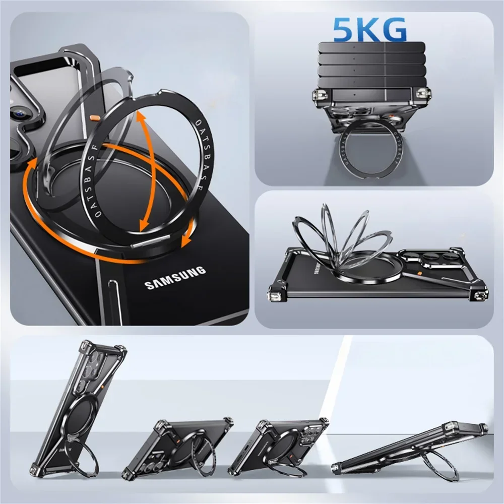 Shape Titanium Metal Case For Samsang Galaxy Z Fold 6 5 S23 S24 Ultra Plus Aluminum Alloy Bumper Magnetic Rotation Holder Cover Gallery 5 Shape Titanium Metal Case For Samsang Galaxy Z Fold 6 5 S23 S24 Ultra Plus Aluminum Alloy Bumper Magnetic Rotation Holder Cover Gallery 5