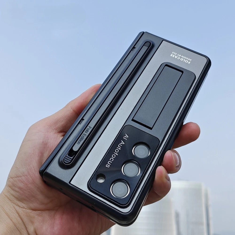 Shockproof Hinge Protection Case For Samsung Galaxy Z Fold 7 6 5 4 5g With Touch Pen Stand Tempered Glass Protective Film Cover Featured