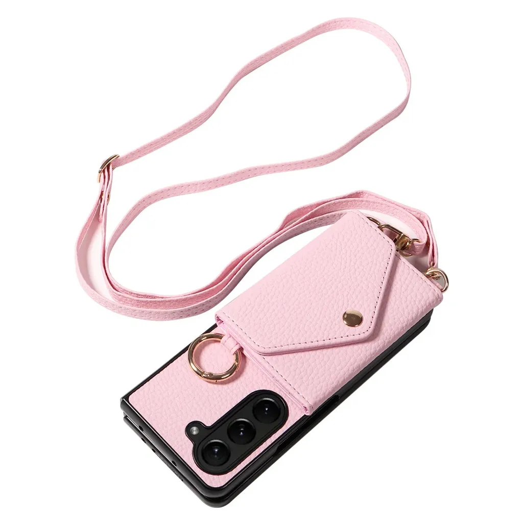 The Fashion Stylish Crossbody Long Strap Mirror Card Slot Holder Folding Leather Case Cover For Samsung Galaxy Z Fold 6 5 4 3 5g Gallery 3 The Fashion Stylish Crossbody Long Strap Mirror Card Slot Holder Folding Leather Case Cover For Samsung Galaxy Z Fold 6 5 4 3 5g Gallery 3