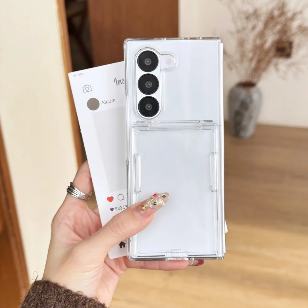 Wallet Clip Flip Slot Card Stand Case For Samsung Galaxy Z Fold 6 5 Luxury Folding Bracket Transparent Shockproof Matte Pc Cover Gallery 1 Wallet Clip Flip Slot Card Stand Case For Samsung Galaxy Z Fold 6 5 Luxury Folding Bracket Transparent Shockproof Matte Pc Cover Gallery 1