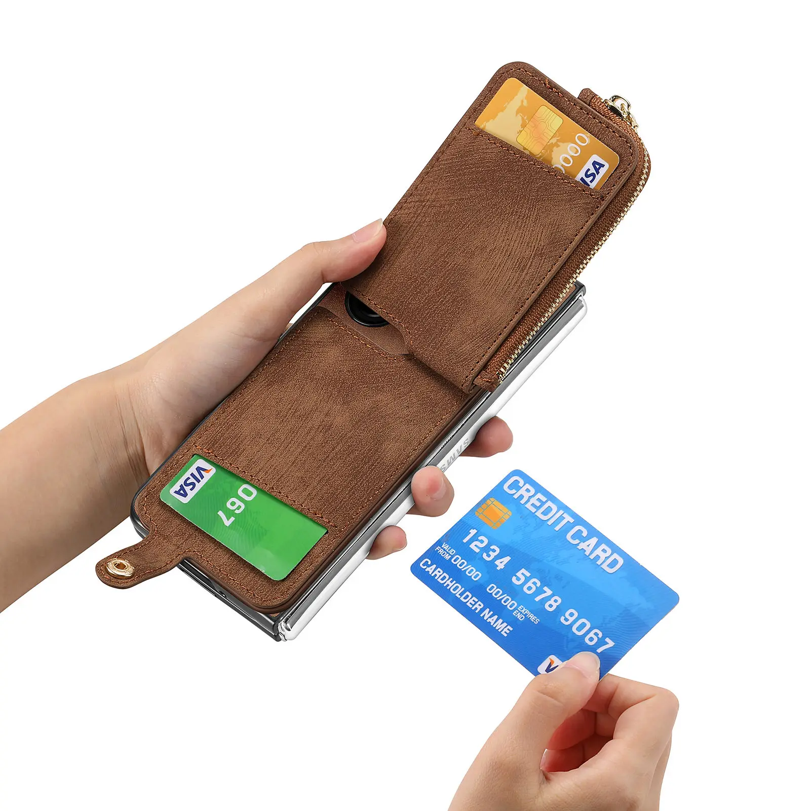 Zipper Vertical Cards Solt Leather Wallet For Z Fold 5 5g Fold5 Zfold5 Bag Ring Holder Purse Pocket Cover Funda Gallery 3 Zipper Vertical Cards Solt Leather Wallet For Z Fold 5 5g Fold5 Zfold5 Bag Ring Holder Purse Pocket Cover Funda Gallery 3