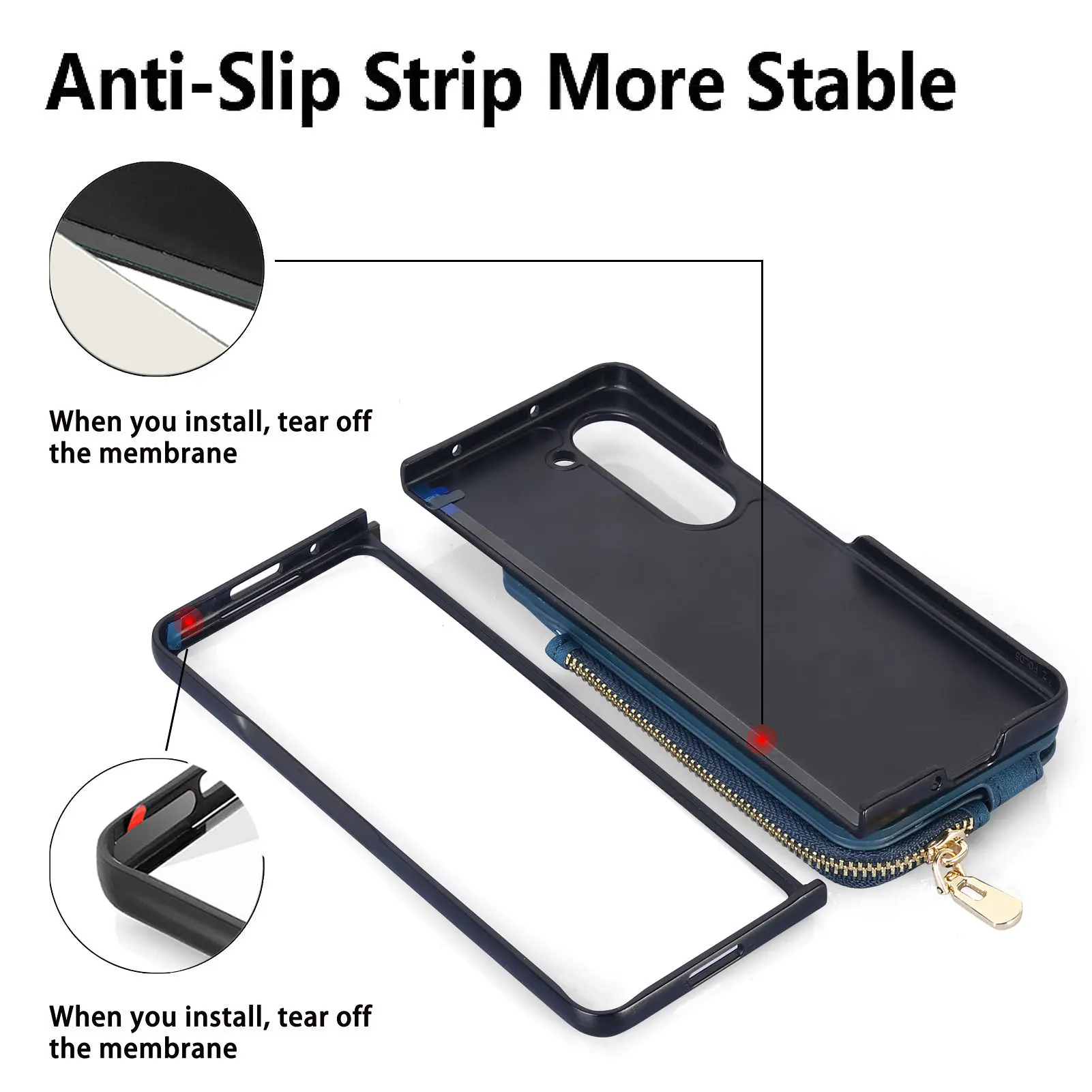 Zipper Vertical Cards Solt Leather Wallet For Z Fold 5 5g Fold5 Zfold5 Bag Ring Holder Purse Pocket Cover Funda Gallery 5 Zipper Vertical Cards Solt Leather Wallet For Z Fold 5 5g Fold5 Zfold5 Bag Ring Holder Purse Pocket Cover Funda Gallery 5