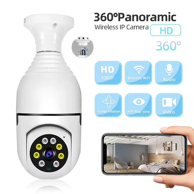 1080p Bulb Surveillance Camera 360 Wifi Anti Theft Outdoor Indoor Security Monitor Night Vision Audio Security Ip Cam Featured