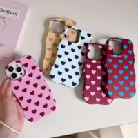 2 In 1 Tpupc Glossy Cute Heart Hard Phone Case For Iphone 13 14 15 16 Pro Max Wave Edges Comfortable Touch Slim Girly Cover Featured