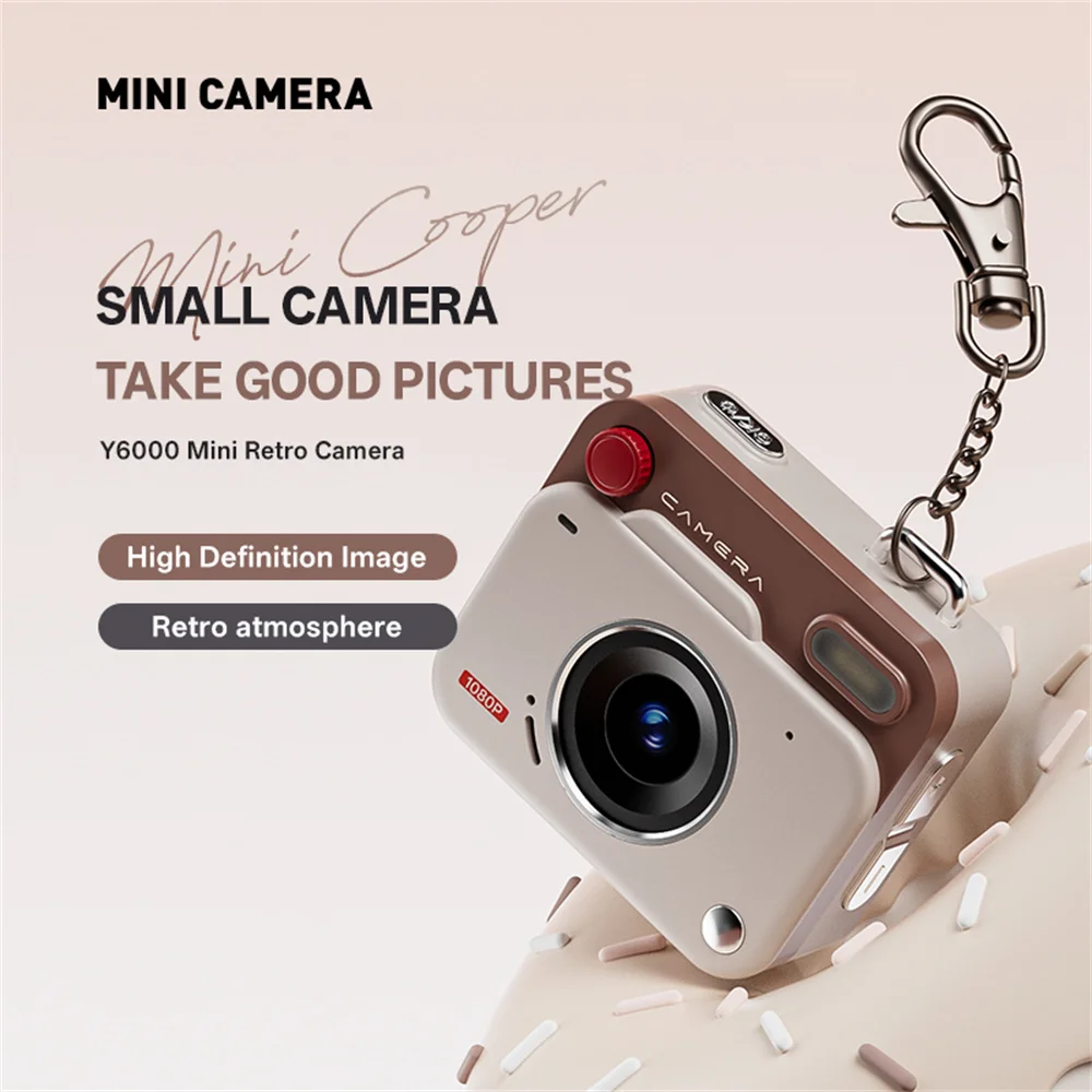 2025 New Thumb Pocket Ccd Digital Camera Hd Retro Mini Camera Portable Keychain Camera Outdoor Travel Photo Recorder Gift Y6000 Featured