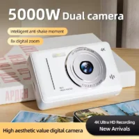 4k Digital Camera 5000w Pixel Retro Ccd Portable Card Camera Entry Level Camera Dual Camera Flash 50 Million Pixels Auto Focus Featured