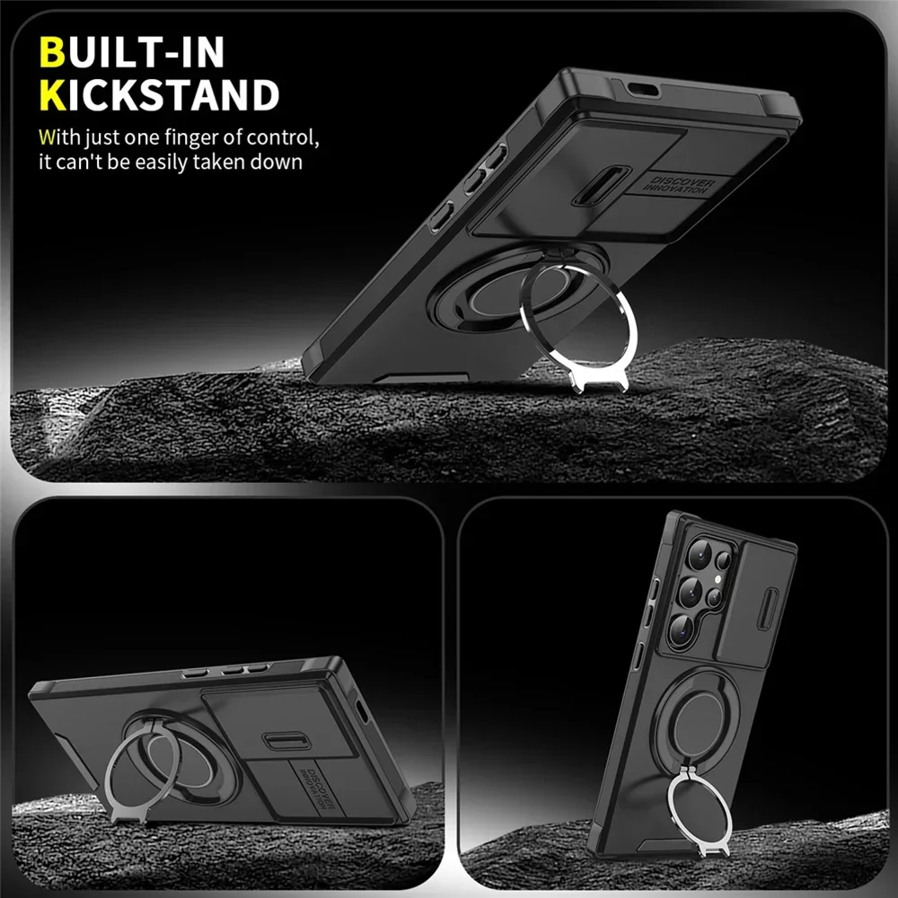 Armor Magnetic Bracket Case For Samsung S25 S24 S22 S21 S23 S20 Ultra Plus Fe Slide Camera Protection Shockproof Cover Gallery 2 Armor Magnetic Bracket Case For Samsung S25 S24 S22 S21 S23 S20 Ultra Plus Fe Slide Camera Protection Shockproof Cover Gallery 2