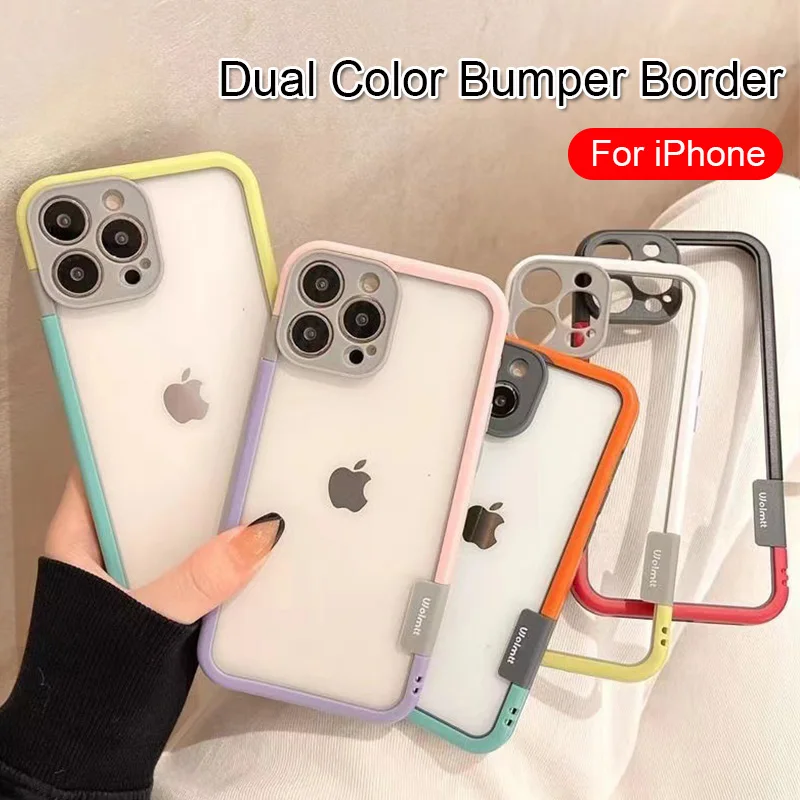 Better Heat Dissipation Dual Color Bumper Border Soft Phone Case For Iphone 17 16 15 14 13 12 11 Pro Max 7 8 Plus Xs Xr Featured