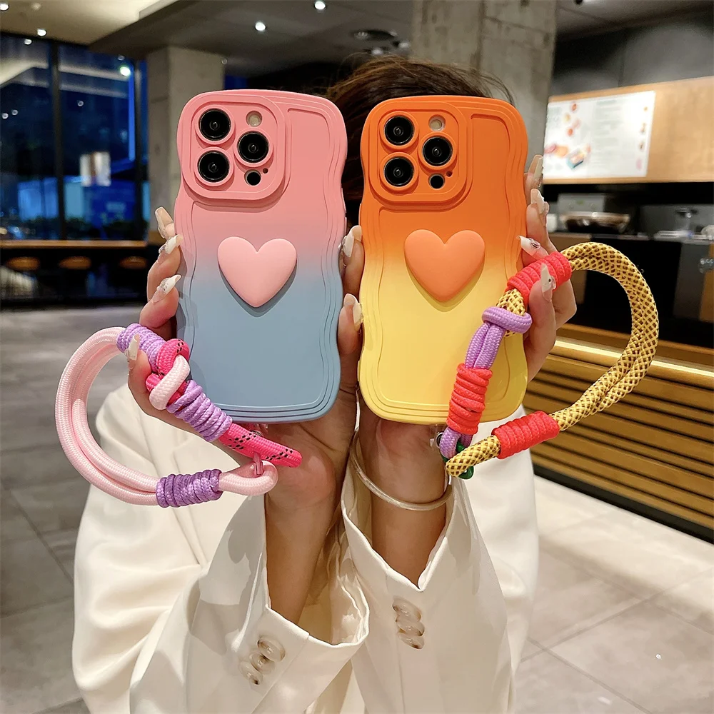 Cartoon Love Heart Gradient Lanyard Case For Iphone 16 15 14 17 Pro Max Air Plus 12 13 11 Xr Xs Hand Wrist Strap Wave Soft Cover Gallery 1 Cartoon Love Heart Gradient Lanyard Case For Iphone 16 15 14 17 Pro Max Air Plus 12 13 11 Xr Xs Hand Wrist Strap Wave Soft Cover Gallery 1