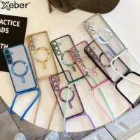 Crossbody Necklace Lanyard Plating Magnetic For Magsafe Transparent Case For Samsung S25 Ultra S24 S23 S22 S21 Plus Soft Cover Featured Crossbody Necklace Lanyard Plating Magnetic For Magsafe Transparent Case For Samsung S25 Ultra S24 S23 S22 S21 Plus Soft Cover Featured