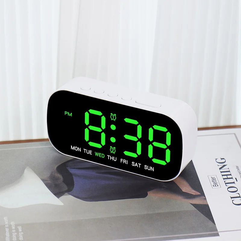 Digital Alarm Clock Usb Powered Temperature Date Week Dual Alarm Night Mode Snooze Clock 5 Levels Of Brightness 12 24h Led Clock Featured