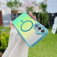 Fashion Laser Gradient Magnetic Case For Samsung S25 S24 S23 Ultra Plus S25 Edge A55 A35 A25 A15 A14 A04 A04s A13 Magsafe Cover Featured
