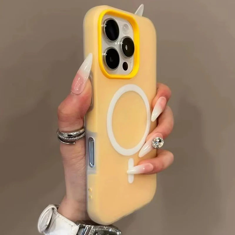 Luxury Candy Color 2 In 1 Magsafe Case For Iphone 17 16 15 14 Plus 13 11 12 Pro Max 17 Air Magnetic Wireless Charge Bumper Cover Featured