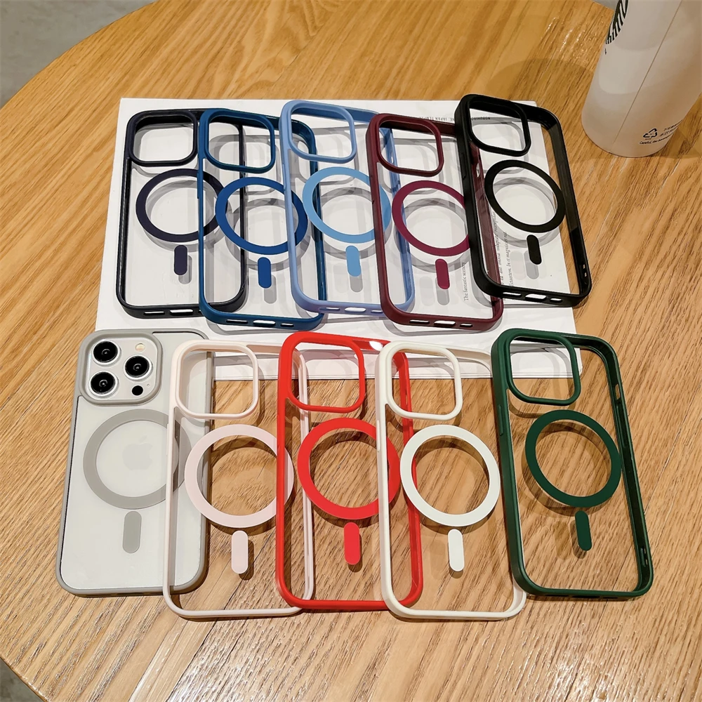 Luxury Shockproof Magsafe Wireless Charge Case For Iphone 17 16 Plus 15 14 13 12 11 Pro Max Xr 17air Clear Magnetic Bumper Cover Featured