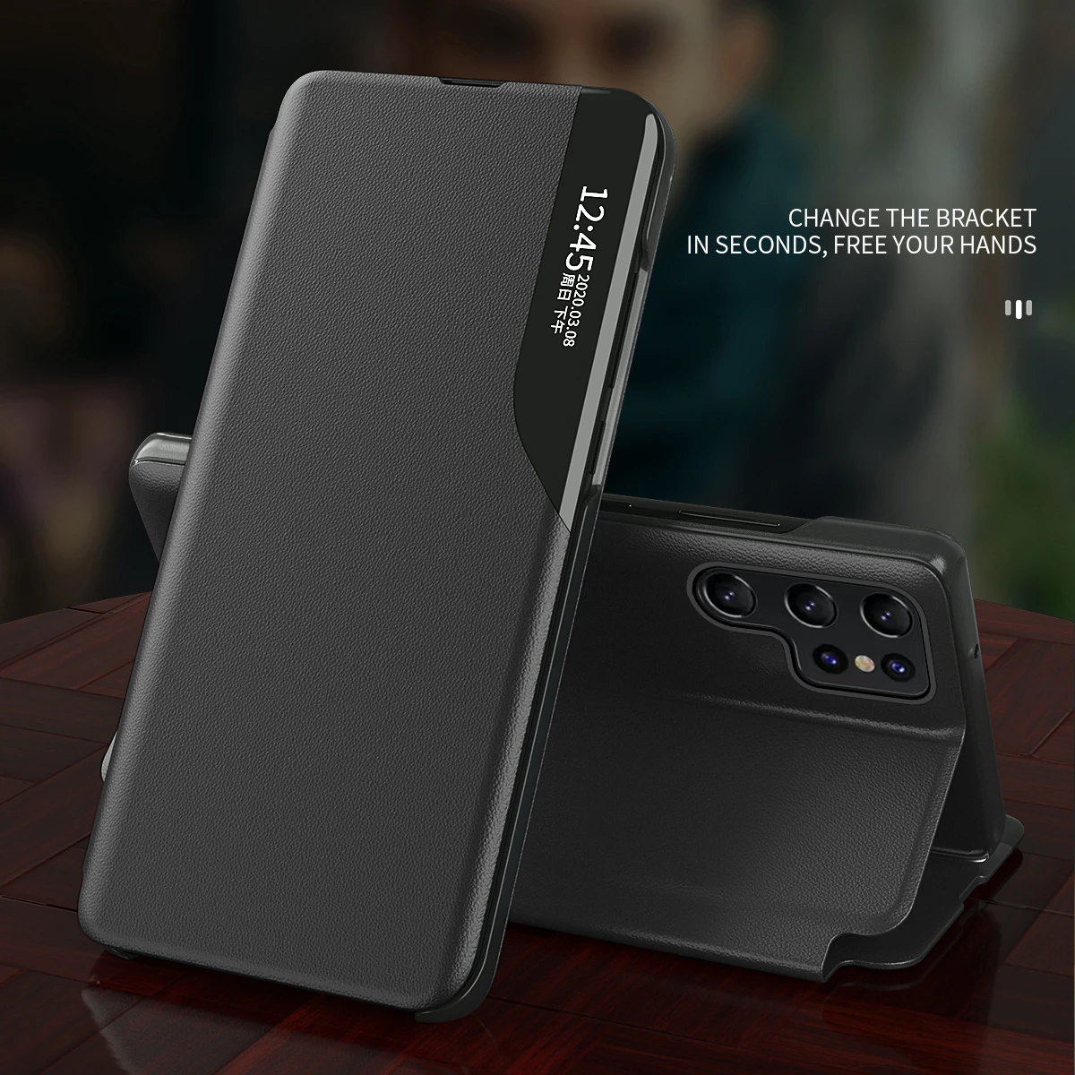 Luxury Smart Window View Flip Case For Samsung Galaxy S25 S24 Ultra S23 Plus S22 Fe S21 S20 Magnetic Business Leather Shell Featured