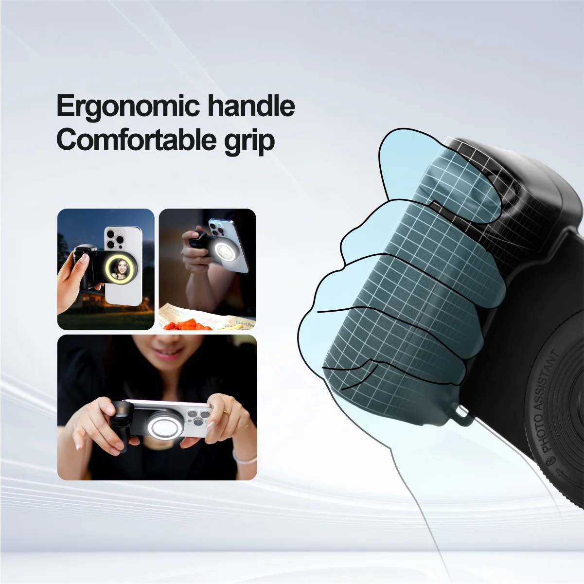 Magnetic Smartphone Handle Grip With Detachable 30m Bluetooth Remote With Fill Light Anti Shake Selfie Handle Photo Bracket Gallery 4 Magnetic Smartphone Handle Grip With Detachable 30m Bluetooth Remote With Fill Light Anti Shake Selfie Handle Photo Bracket Gallery 4