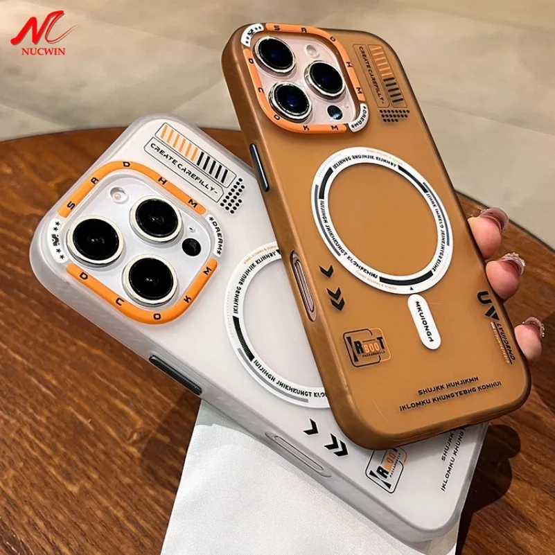 Matte Magnetic Magsafe Case For Iphone 16 Plus 15 13 12 14 16 Pro Max Wireless Charging Frosted Metal Lens Frame Buttons Cover Featured