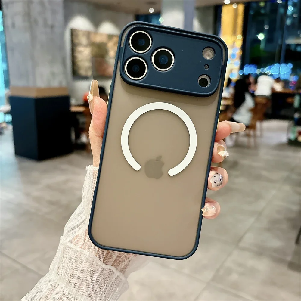 Matte Translucent Magnetic Phone Case For 17 Air 16 15 14 Plus 13 12 11 Pro Max Shockproof For Magsafe Wilreless Charge Cover Gallery 1 Matte Translucent Magnetic Phone Case For 17 Air 16 15 14 Plus 13 12 11 Pro Max Shockproof For Magsafe Wilreless Charge Cover Gallery 1