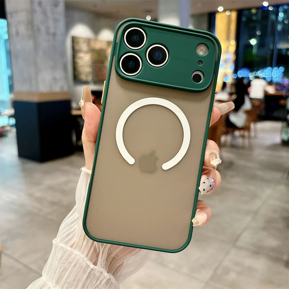 Matte Translucent Magnetic Phone Case For 17 Air 16 15 14 Plus 13 12 11 Pro Max Shockproof For Magsafe Wilreless Charge Cover Gallery 2 Matte Translucent Magnetic Phone Case For 17 Air 16 15 14 Plus 13 12 11 Pro Max Shockproof For Magsafe Wilreless Charge Cover Gallery 2