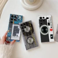 Retro Music Tapes Camera Circuit Board Phone Case S25ultra For Samsung Galaxy S25 S24 S23 S21 Ultra S20 Fe S22 Plus A55 5g Cover Featured