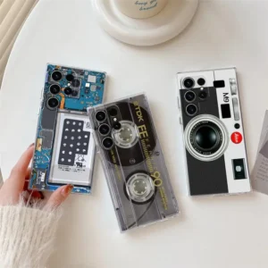 Retro Music Tapes Camera Circuit Board Phone Case S25ultra For Samsung Galaxy S25 S24 S23 S21 Ultra S20 Fe S22 Plus A55 5g Cover Featured