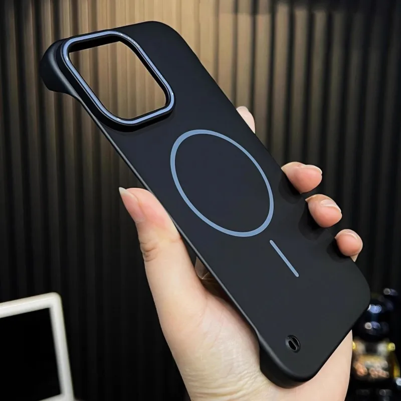 Ultra Slim Frameless For Magsafe Cover For Iphone 16 15 14 13 12 Plus Pro Max 16pro 16pro 15pro Magnetic Shockproof Hard Pc Case Featured