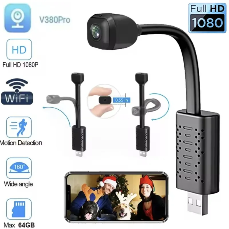 V380 Pro Mini Camera 1080p Hd Usb Wireless Samll Cameras Night Vision Motion Detection Surveillance Micro Cam Remote Monitoring Featured