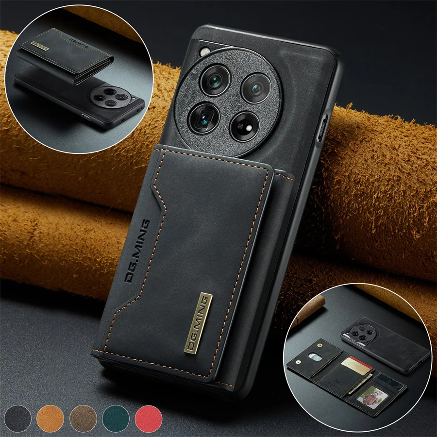 2 In 1 Magnetic Detachable Leather Wallet Case For Oneplus 12 11 10r 10 Ace Pro 9r 9rt Kickstand Credit Card Holder Stand Cover Featured