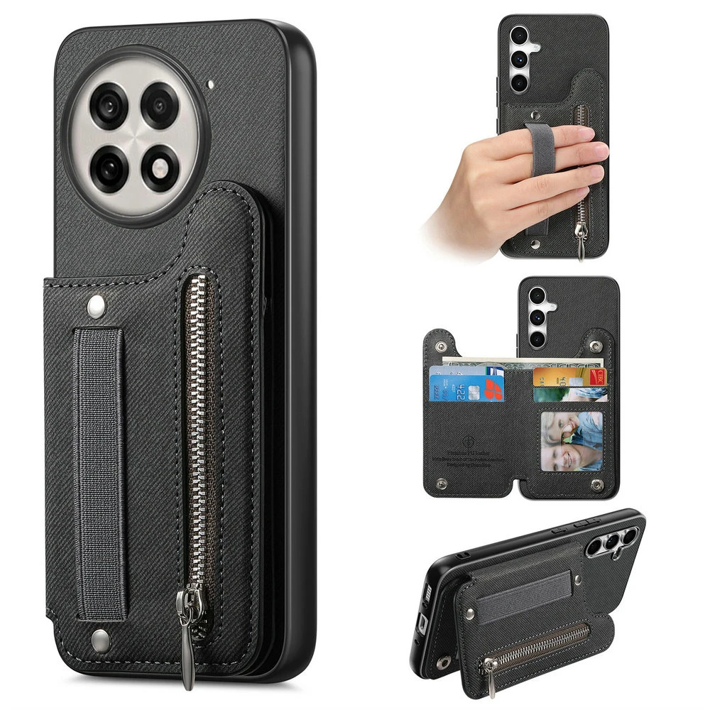 For Oneplus13 13r 5g Luxury Case Rfid Card Leather Elastic Strap Wallet Funda Oneplus 13 Case One Plus 13r Ace 5 Pro Zipper Capa Featured