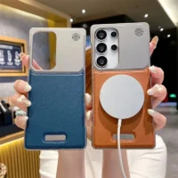 For Samsung Galaxy S25 S23 S24 Ultra Leather Magsafe Borderless Aroma Cover For Galaxy S22 Ultra Wireless Charging Bumper Case Featured