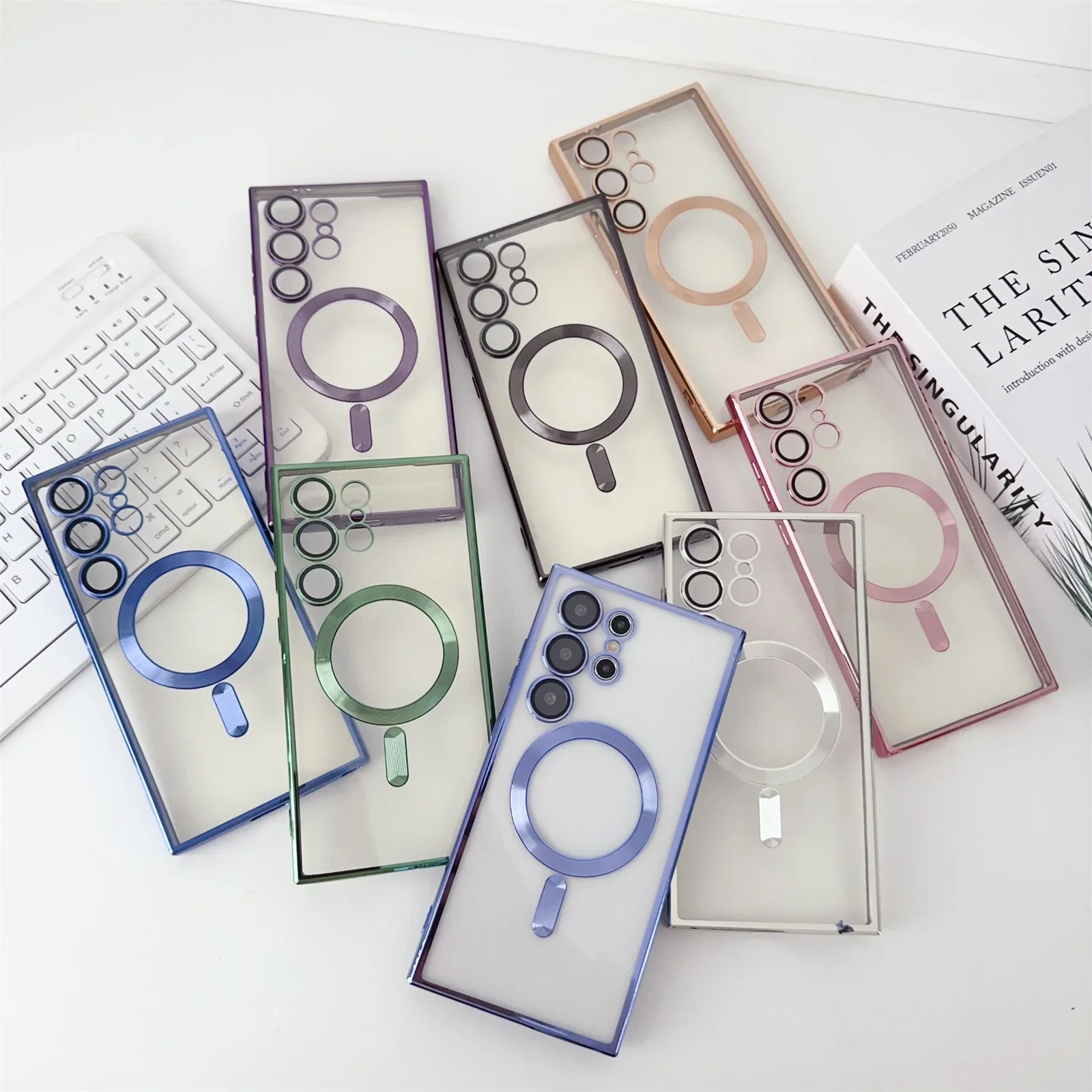 Luxury Plating For Magsafe Magnetic Wireless Charging Case For Samsung Galaxy S25 S24 S23 S22 S21 Fe Plus Note 10 20 Ultra Cover Featured