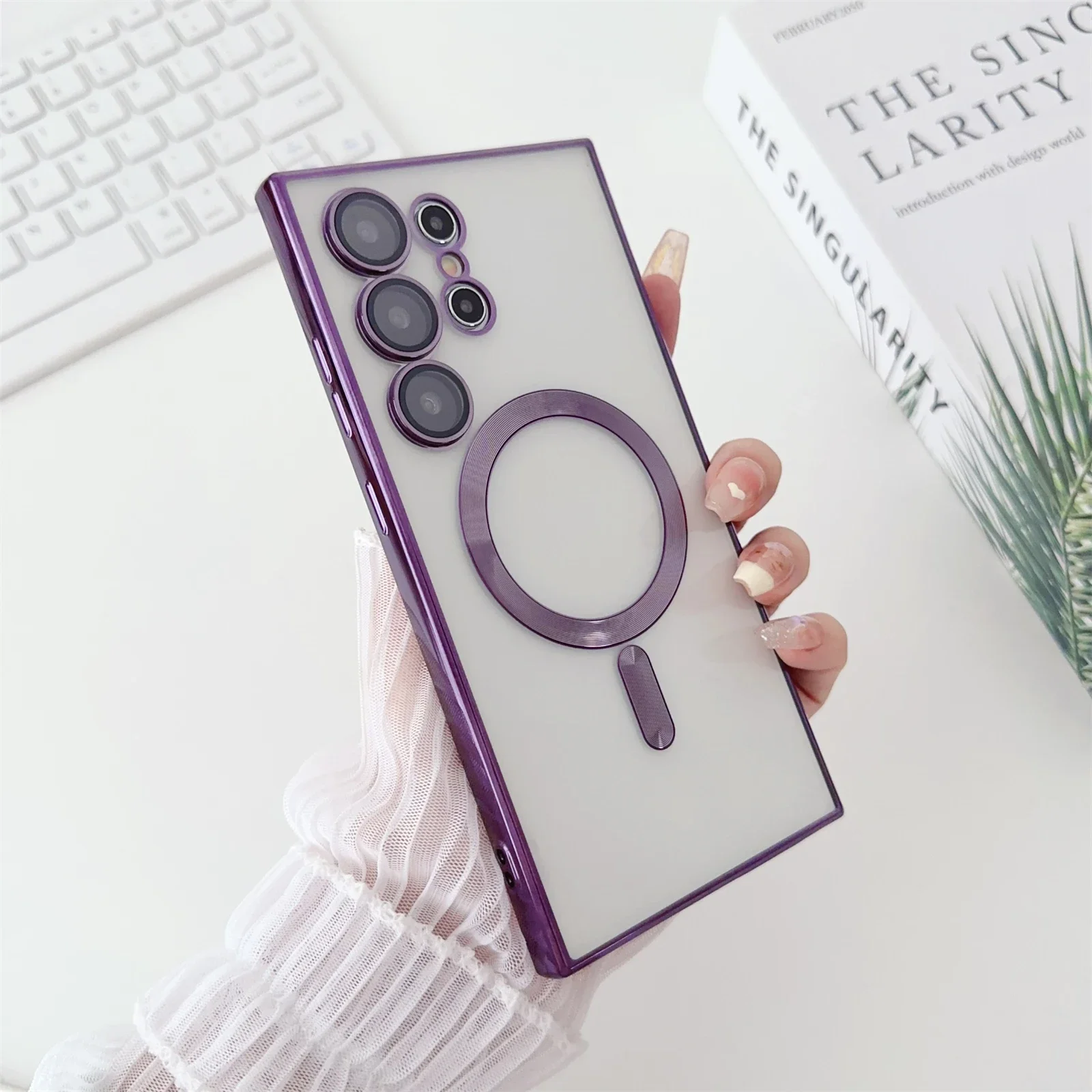 Luxury Plating For Magsafe Magnetic Wireless Charging Case For Samsung Galaxy S25 S24 S23 S22 S21 Fe Plus Note 10 20 Ultra Cover Gallery 5 Luxury Plating For Magsafe Magnetic Wireless Charging Case For Samsung Galaxy S25 S24 S23 S22 S21 Fe Plus Note 10 20 Ultra Cover Gallery 5