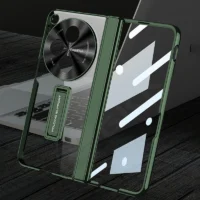 Luxury Plating Transparent Stand Case For Oneplus Open Magnetic Hinge Screen Glass Full Protective Cover For Oneplus Open Case Featured